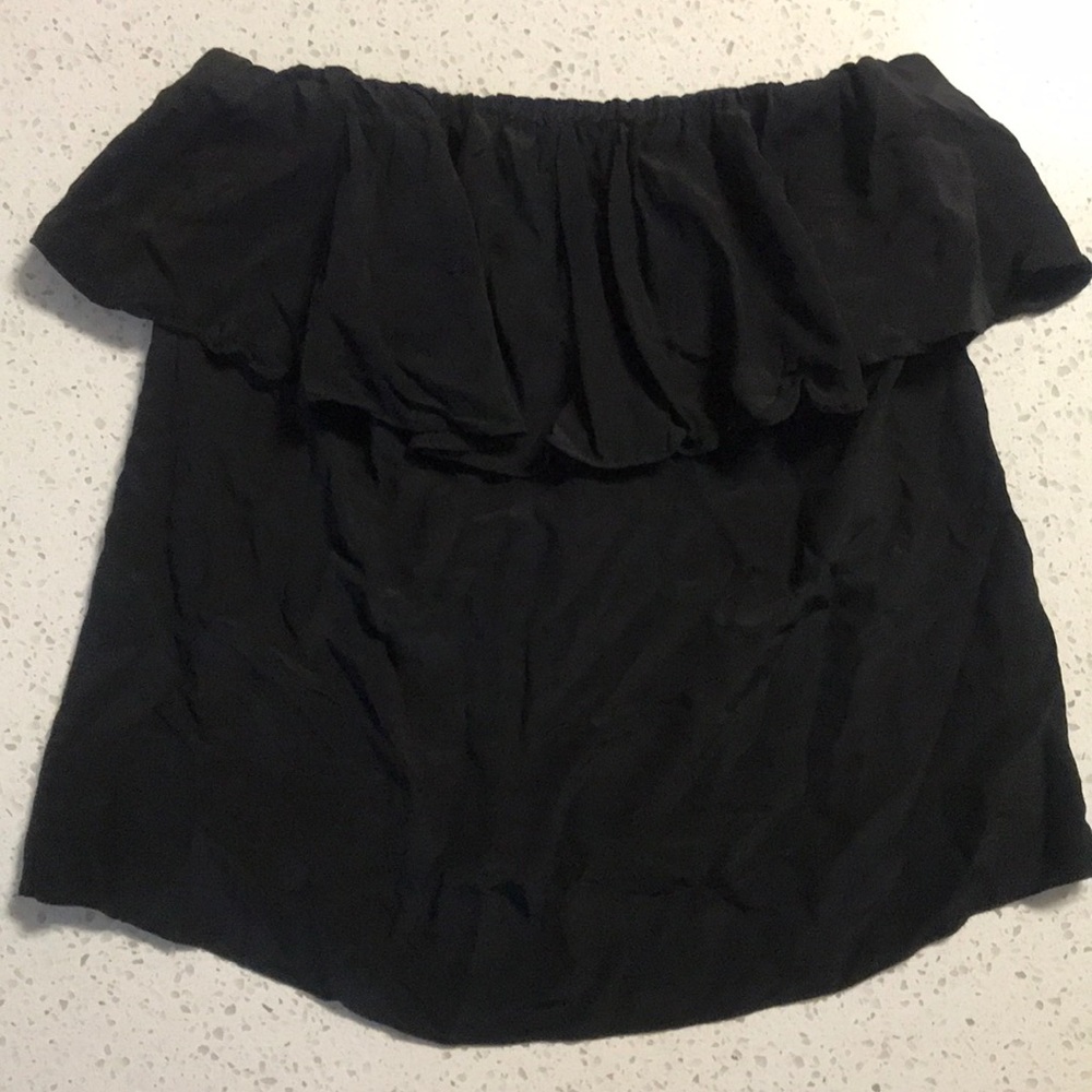 Black strapless top